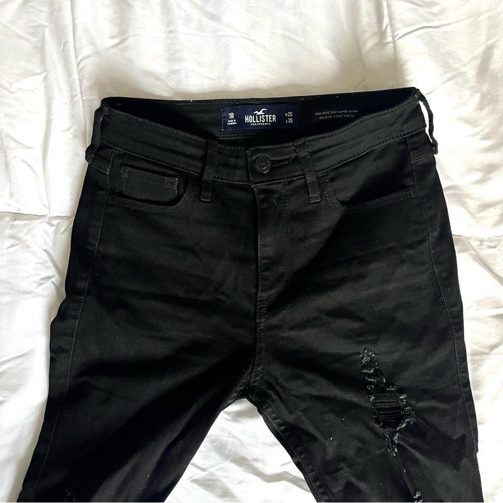 Hollister black jeans pants w25 L26 high- rise crop super skinny